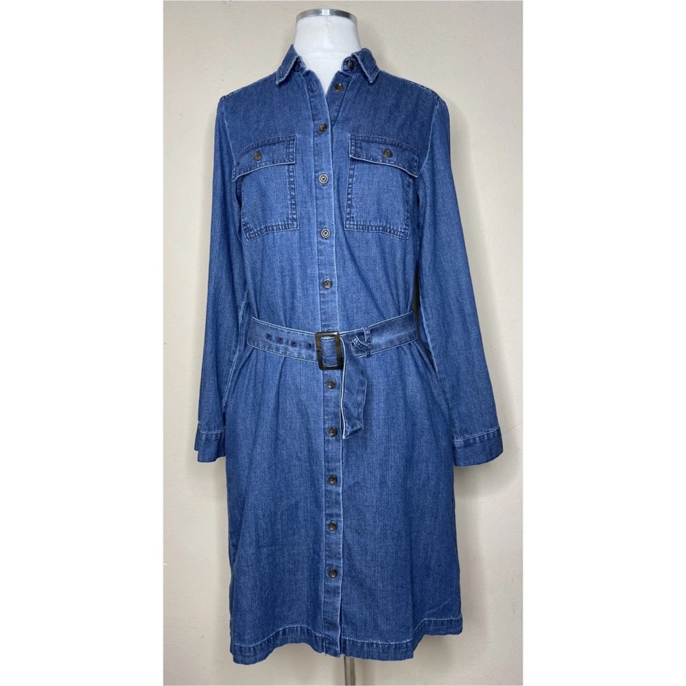 J.Crew Chambray Utility Button Down Shirtdress For Women. Size: 0